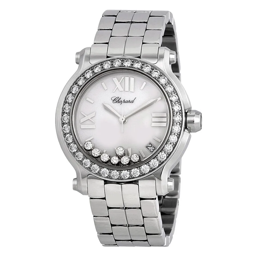 Chopard Happy Sport White Dial Diamond Ladies Watch 278477-3008