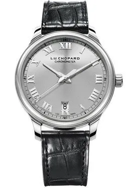 Chopard L.U.C. 1937 Classic Automatic Silver Dial Black Leather Men's Watch 168544-3002