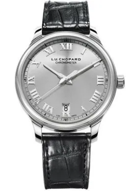 Chopard L.U.C. 1937 Classic Automatic Silver Dial Black Leather Men's Watch 168544-3002