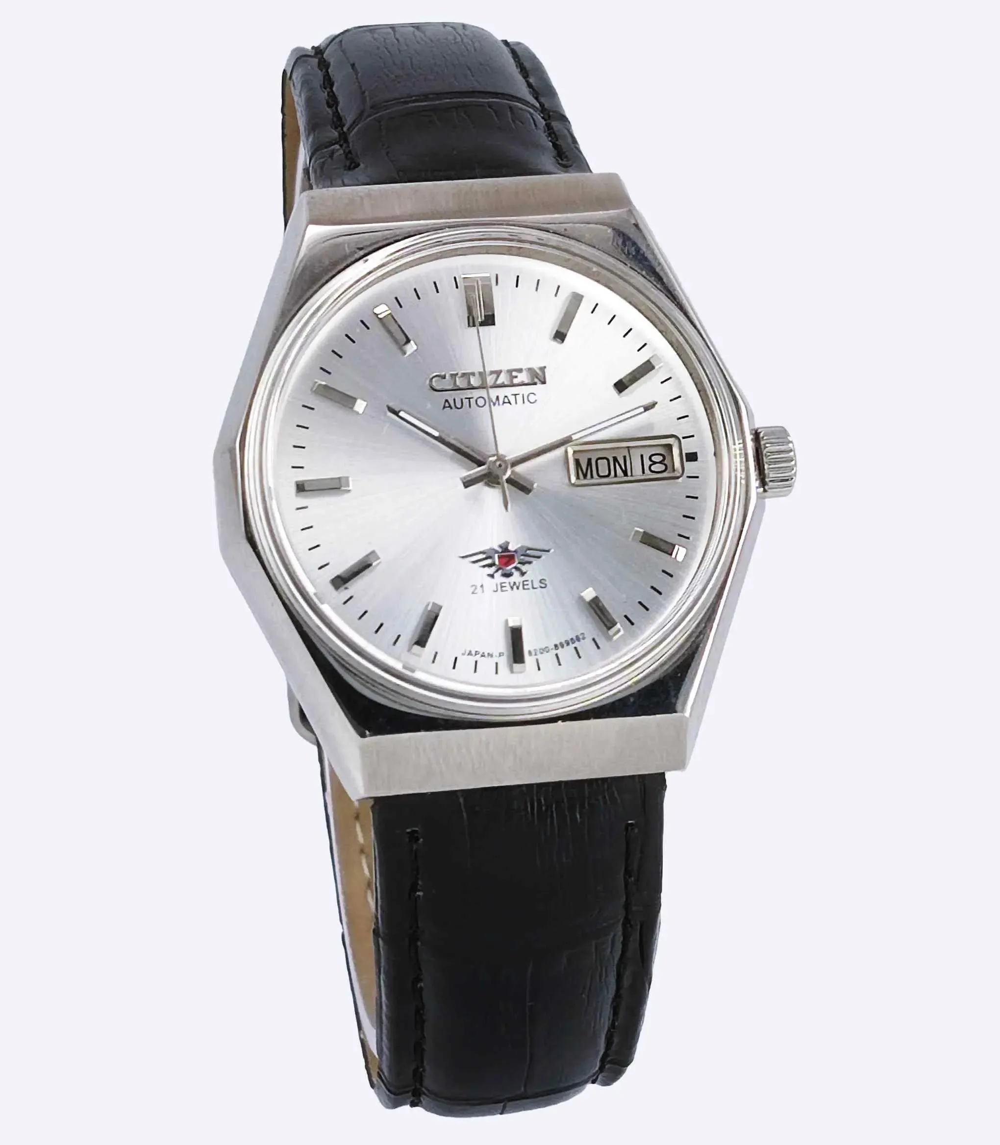 Citizen Automatic 21 Jewels 8200A Silver Dial Day Date Watch