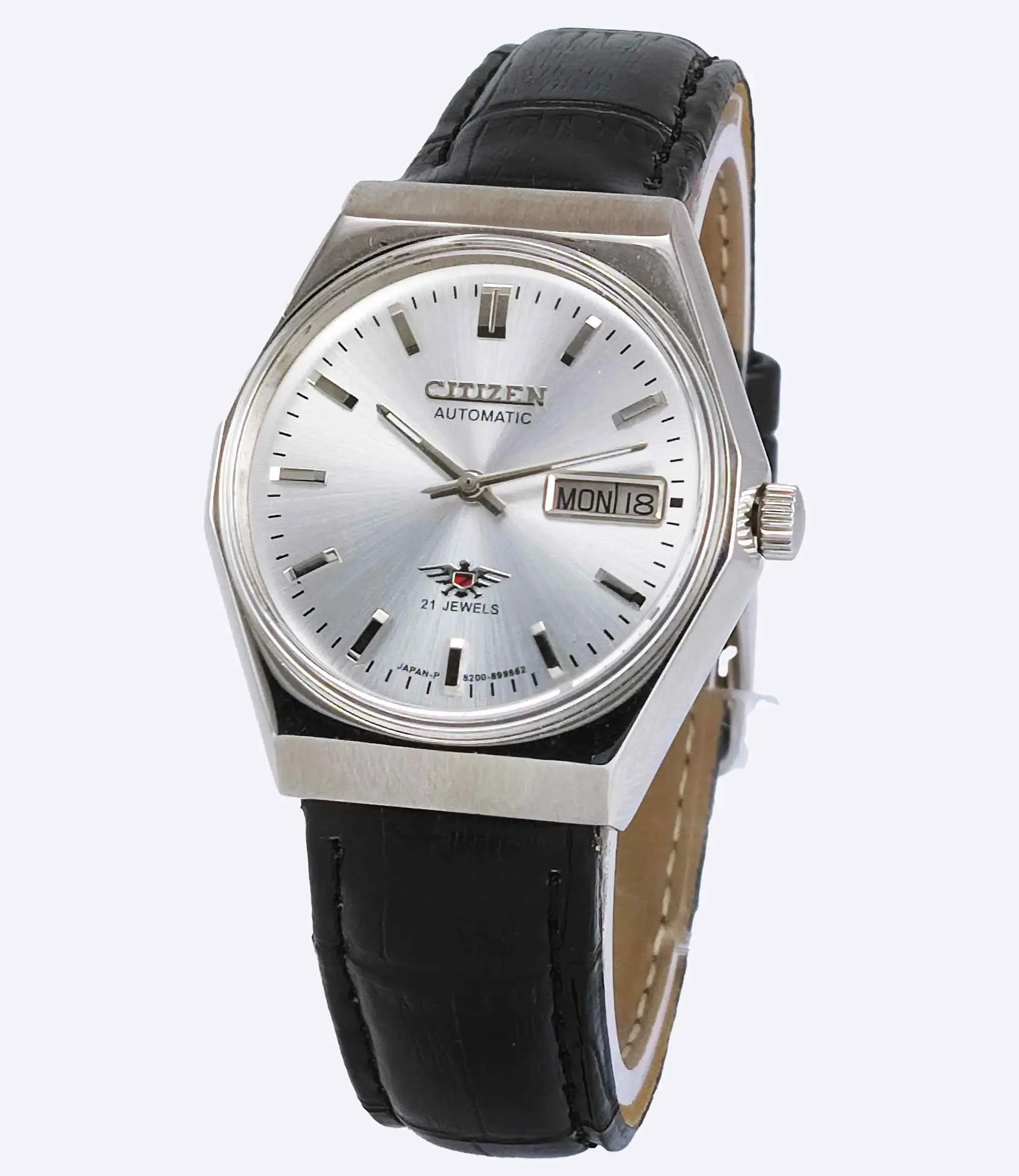 Citizen Automatic 21 Jewels 8200A Silver Dial Day Date Watch