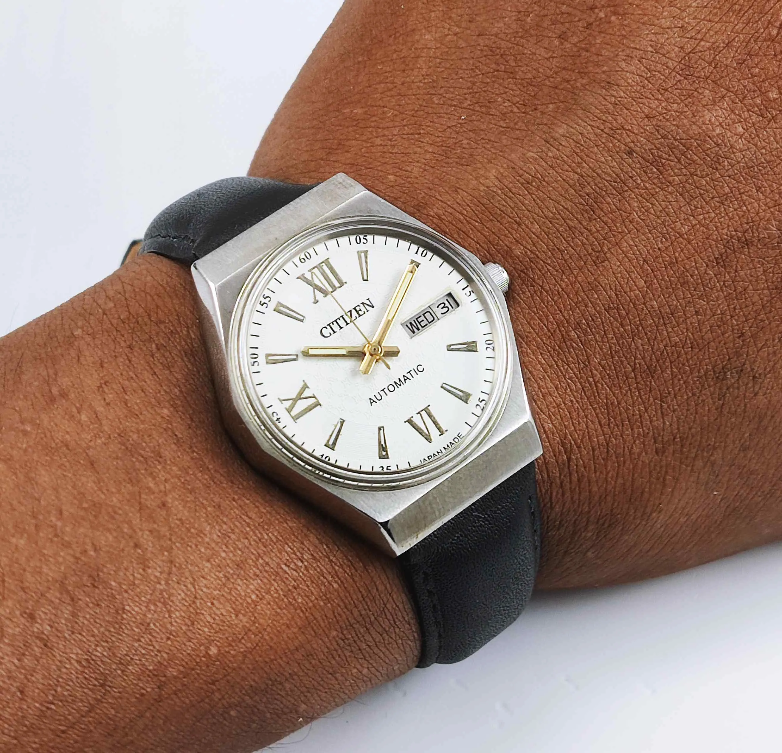 Citizen Automatic 21 Jewels 8200A White Dial Day Date Watch