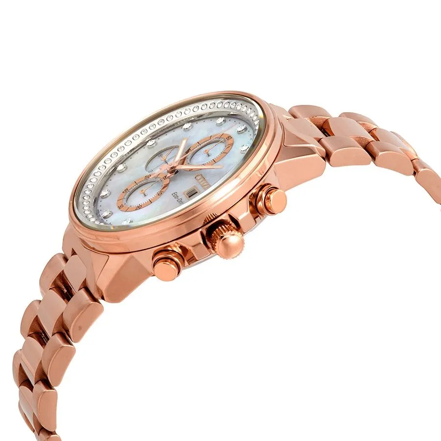 Citizen Chandler Chronograph Eco-Drive Mother of Pearl Diamond Watch FB3003-51Y