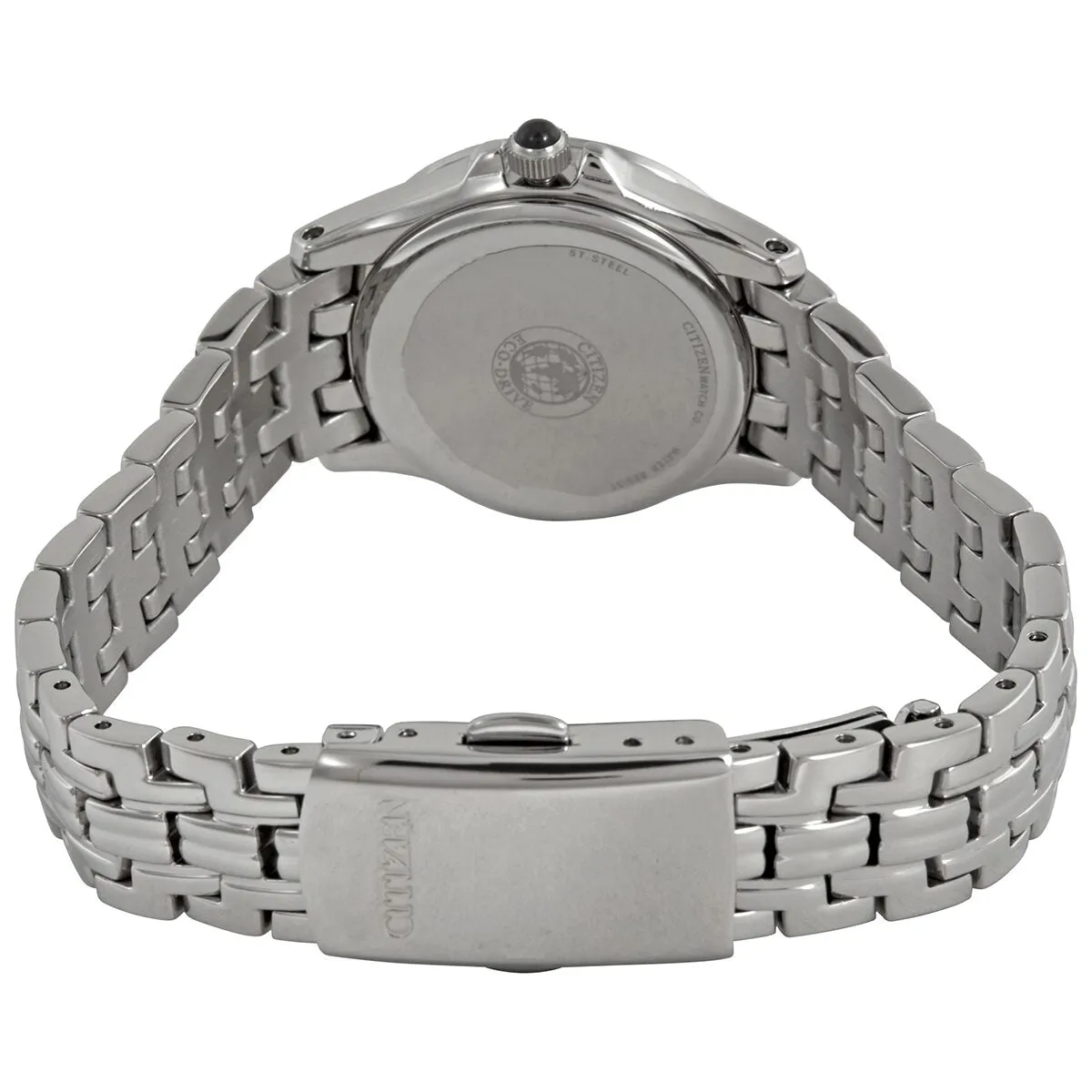 Citizen Eco-Drive Crystal White Mother of Pearl Dial Ladies Watch EW1220-55D