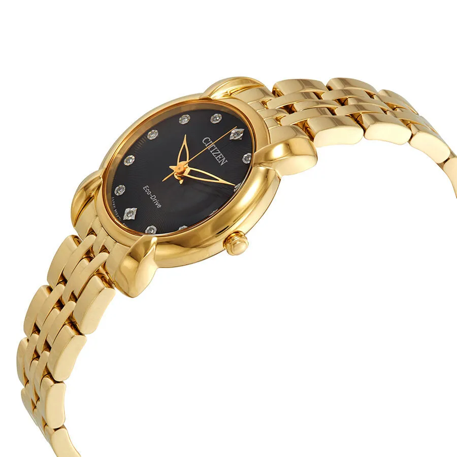 Citizen Jolie Black Diamond Dial Ladies Watch EM0712-59E