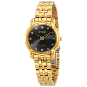 Citizen Jolie Black Diamond Dial Ladies Watch EM0712-59E