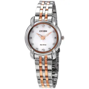 Citizen Jolie Eco-Drive White Dial Ladies Two Tone Watch EM0716-58A