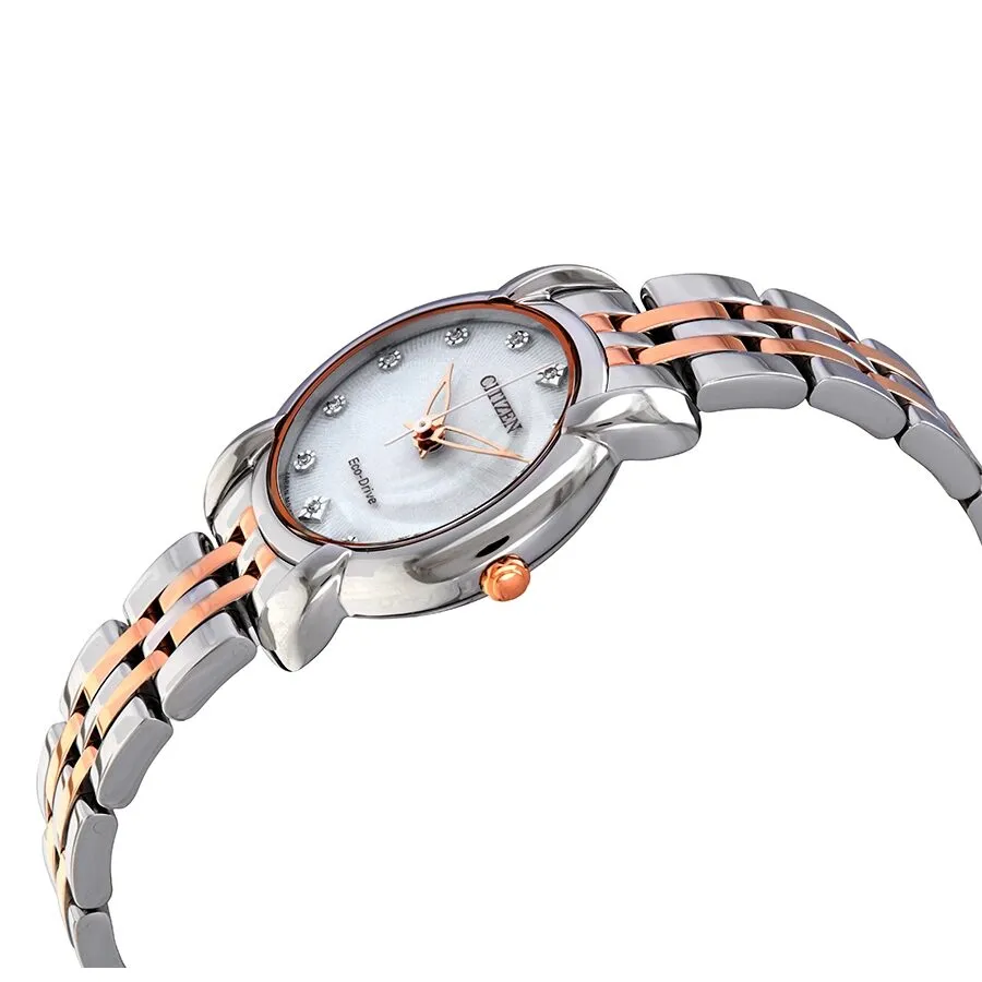Citizen Jolie Eco-Drive White Dial Ladies Two Tone Watch EM0716-58A