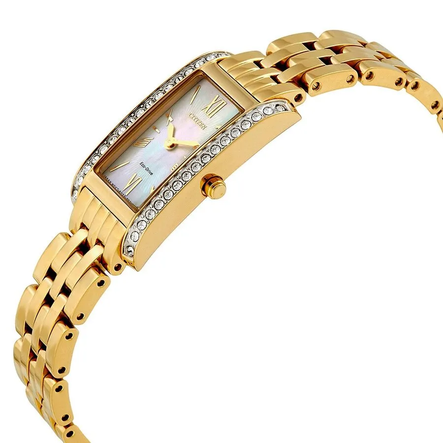 Citizen Silhouette Crystal White Mother of Pearl Dial Ladies Watch EX1472-56D