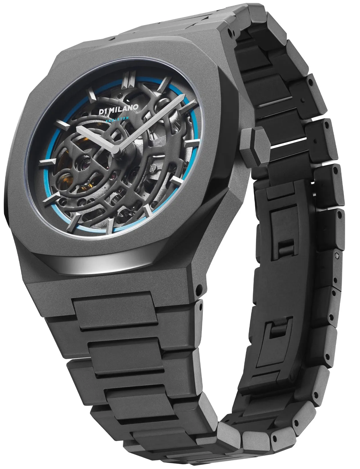 D1 Milano Watch Skeleton Sandblast Blue Bracelet