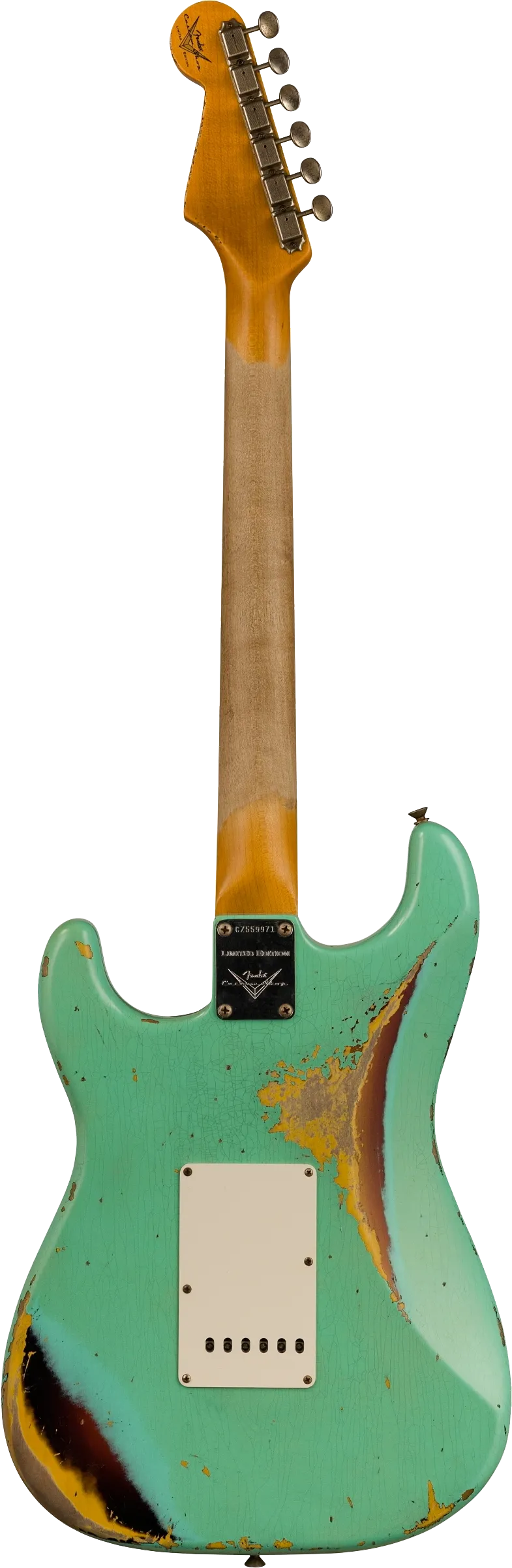 Fender Custom Shop Limited Edition 62 Strat Heavy Relic Faded Aged Sea Foam Green Over 3 Color Sunburst w/case