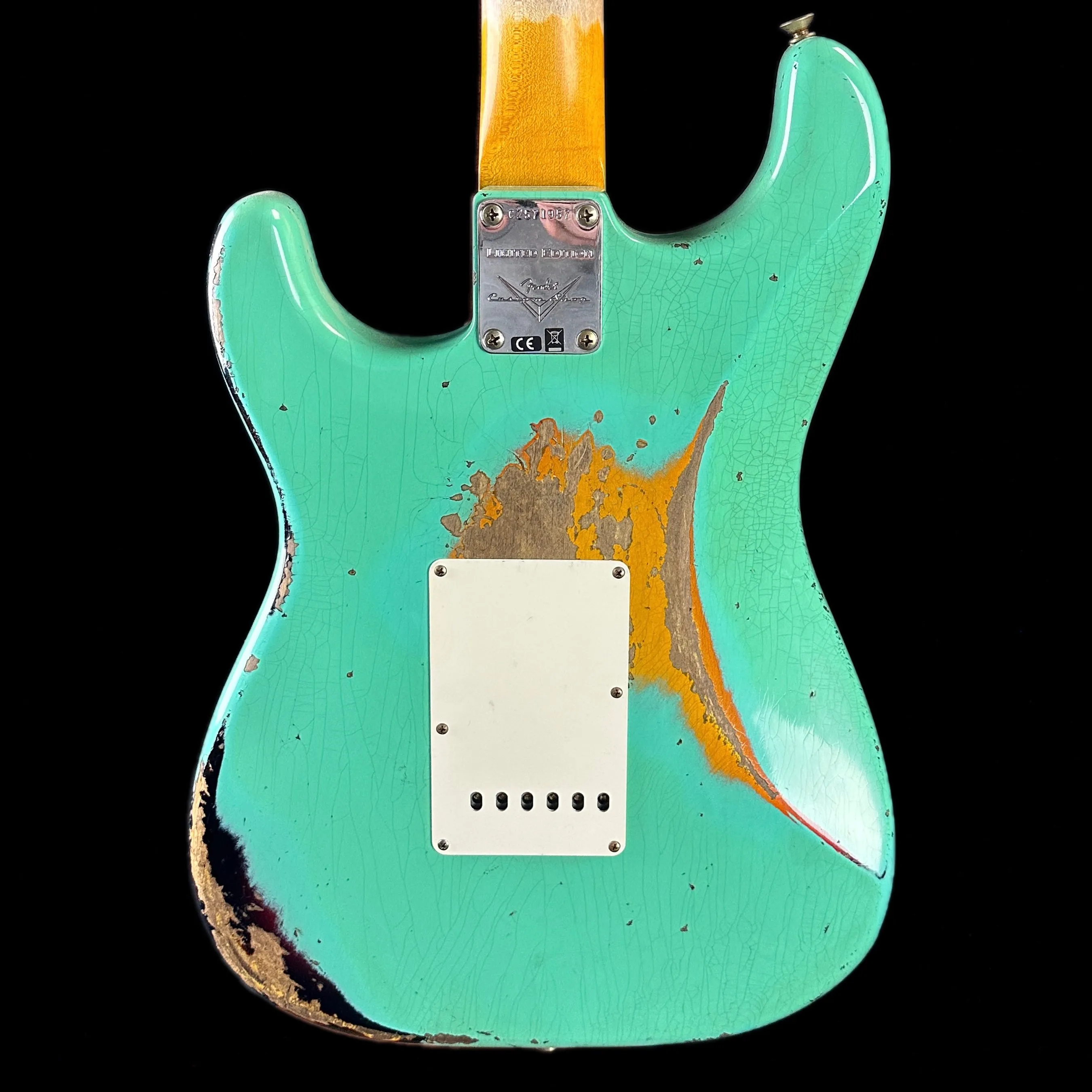 Fender Custom Shop Limited Edition 62 Strat Heavy Relic Faded Aged Sea Foam Green Over 3 Color Sunburst w/case