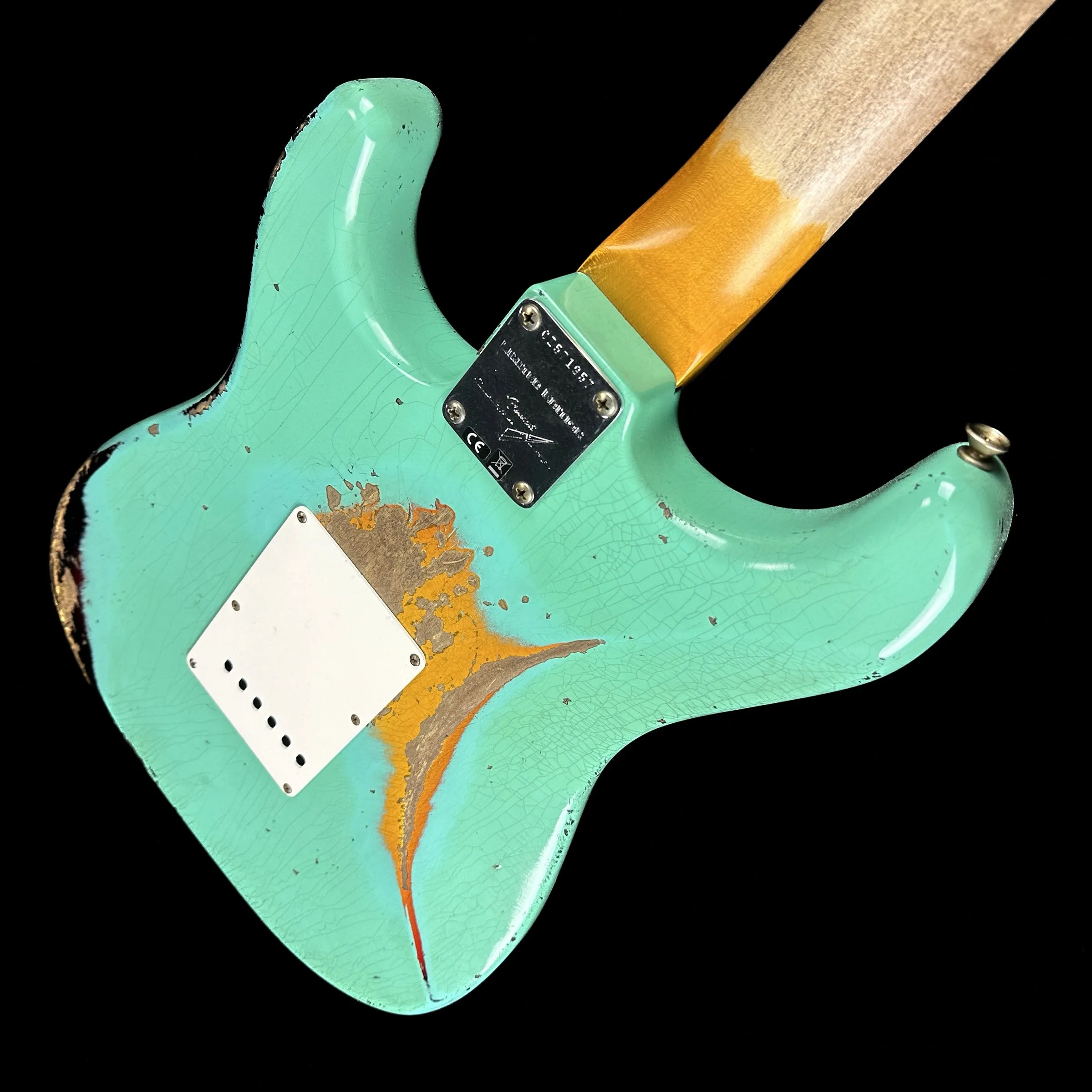 Fender Custom Shop Limited Edition 62 Strat Heavy Relic Faded Aged Sea Foam Green Over 3 Color Sunburst w/case