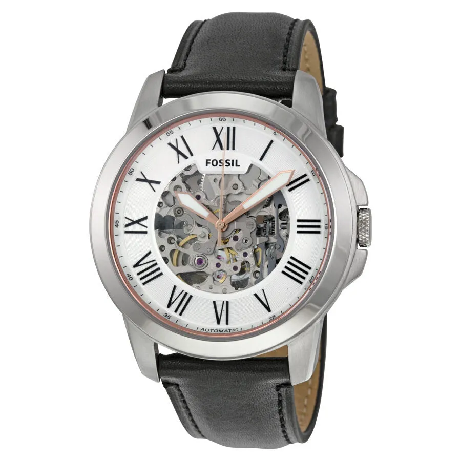 Fossil Grant Automatic Silver Skeleton Dial Men's Watch ME3101