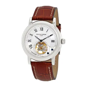 Frederique Constant Heart Beat Classics Silver Dial Men's Leather Watch FC-910MC3H6