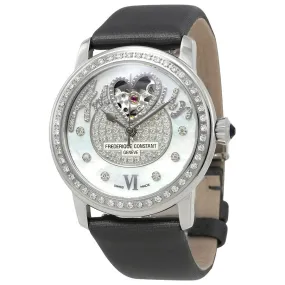 Frederique Constant White Guilloche Heart Diamond Ladies Watch FC-310SQPV2PD6