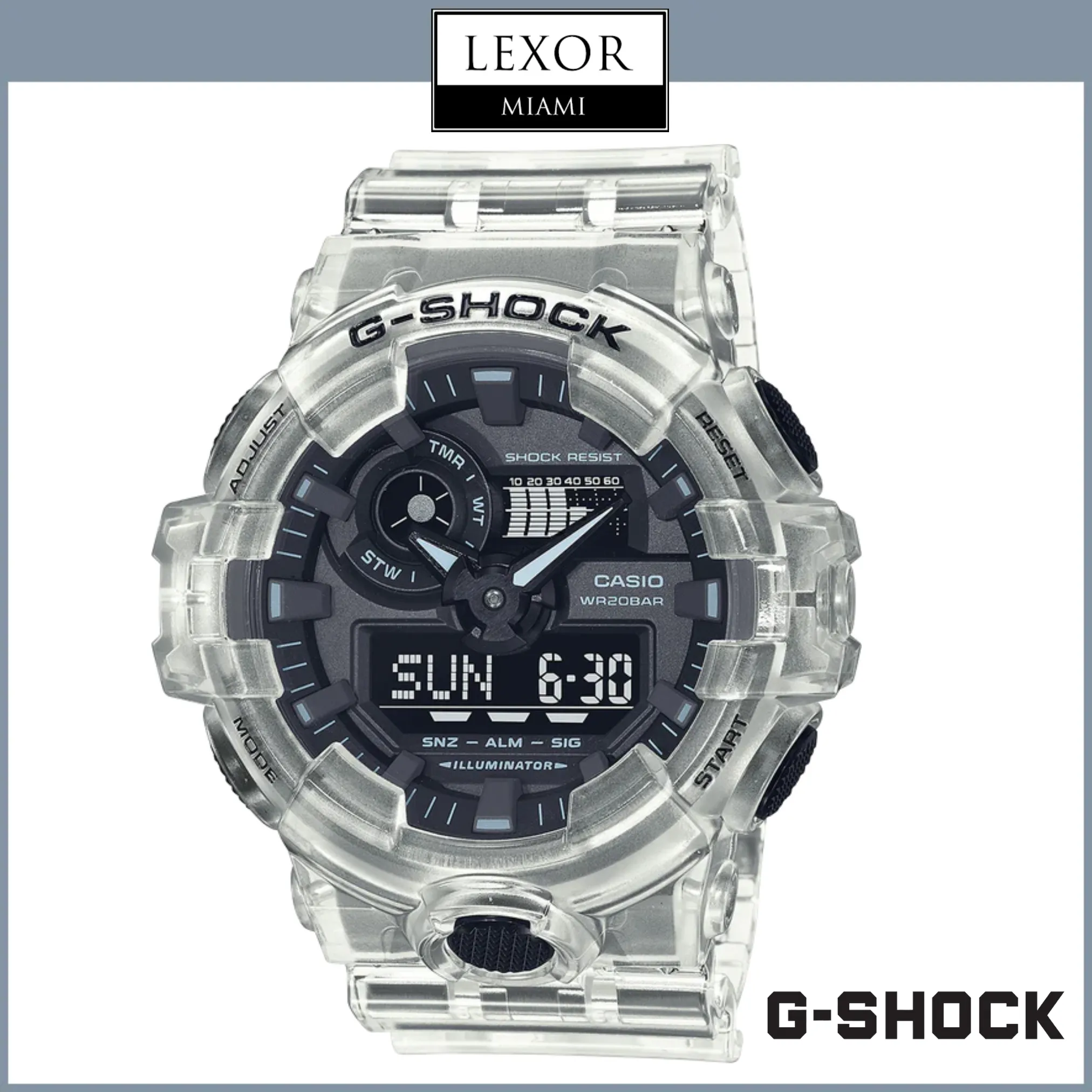 G-Shock GA-700SKE-7 Digital Analog Clear Resin Strap Men Watches