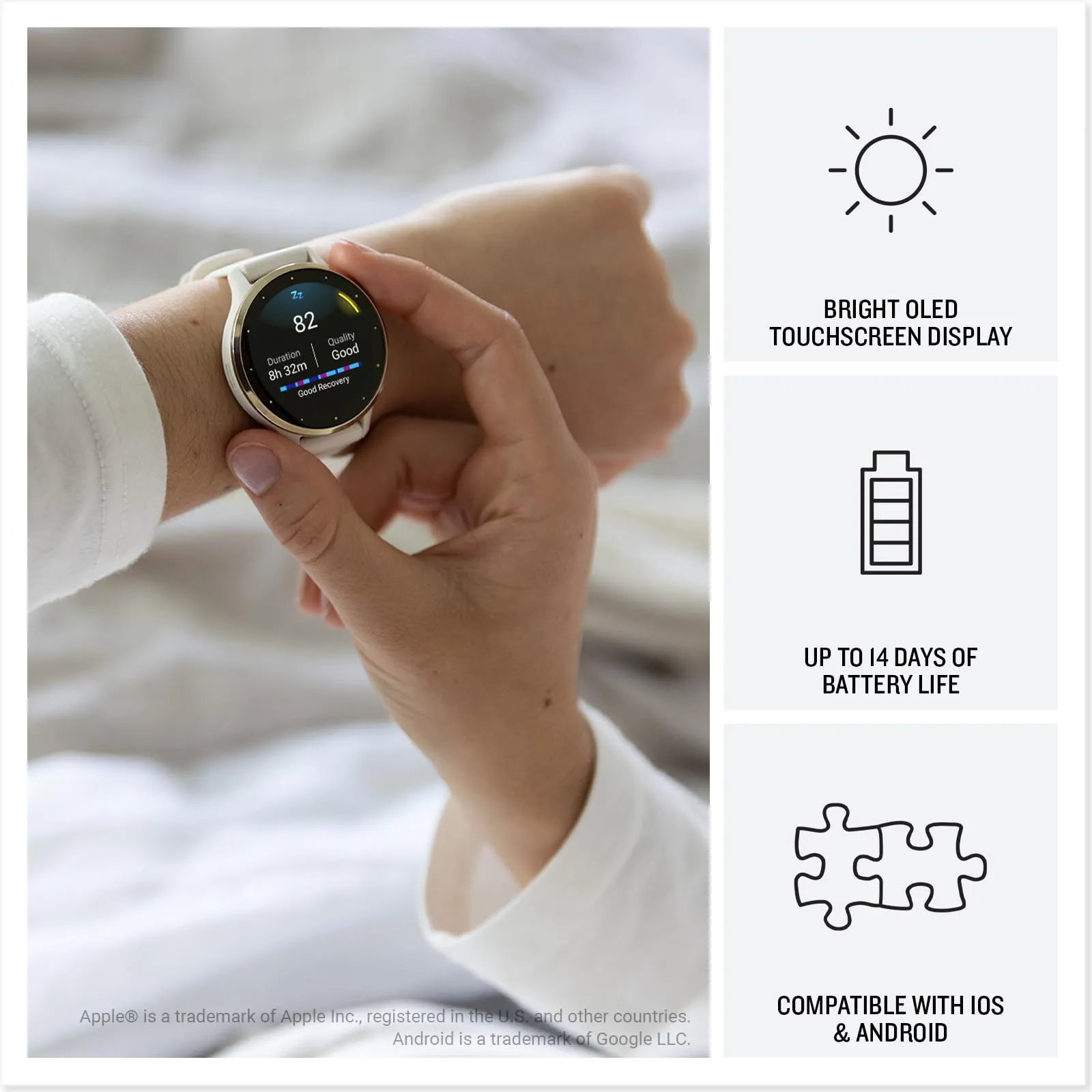 Garmin Venu 3 GPS 45mm Smartwatch, AMOLED Touchscreen, All-day Advanced Health & Fitness Features, Voice Functionality, Music Storage, Wellness Smartwatch with up to 14 days battery life, Black