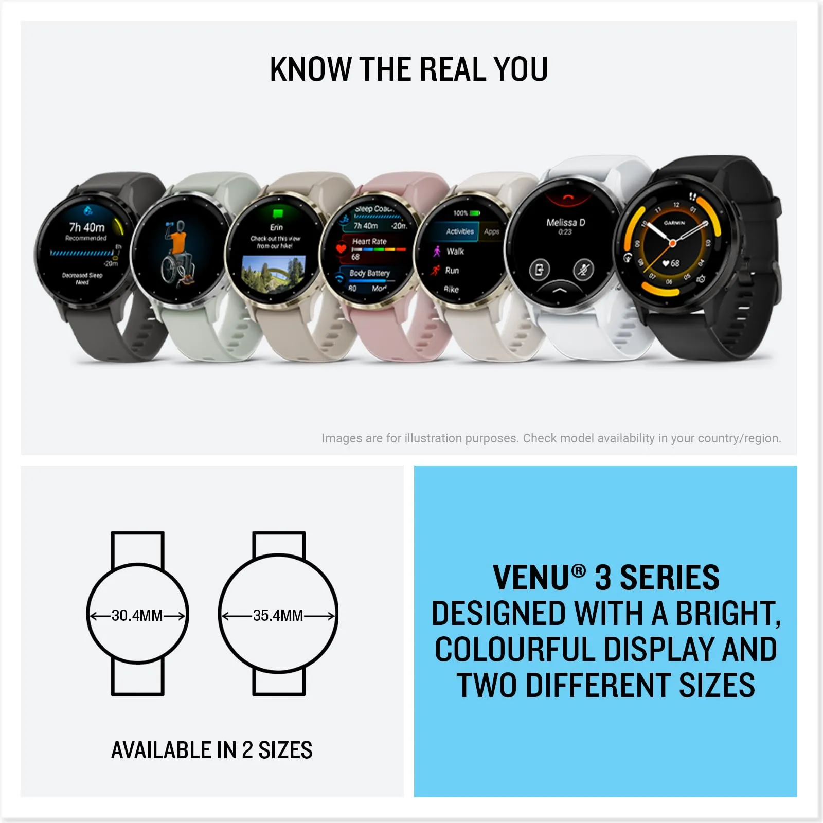 Garmin Venu 3 GPS 45mm Smartwatch, AMOLED Touchscreen, All-day Advanced Health & Fitness Features, Voice Functionality, Music Storage, Wellness Smartwatch with up to 14 days battery life, Black