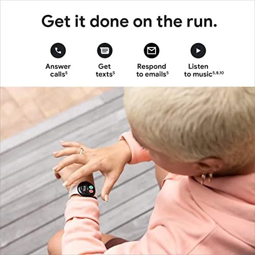Google Pixel Watch - Android Smartwatch with Fitbit Activity Tracking - Heart Rate Tracking Watch - Matte Black Stainless Steel case with Obsidian Active band - WiFi