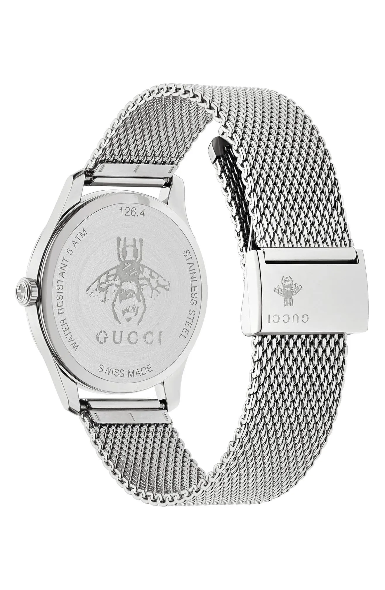 Gucci YA1264040 G-Timeless Mesh Bracelet, 36mm Men Watches Lexor Miami