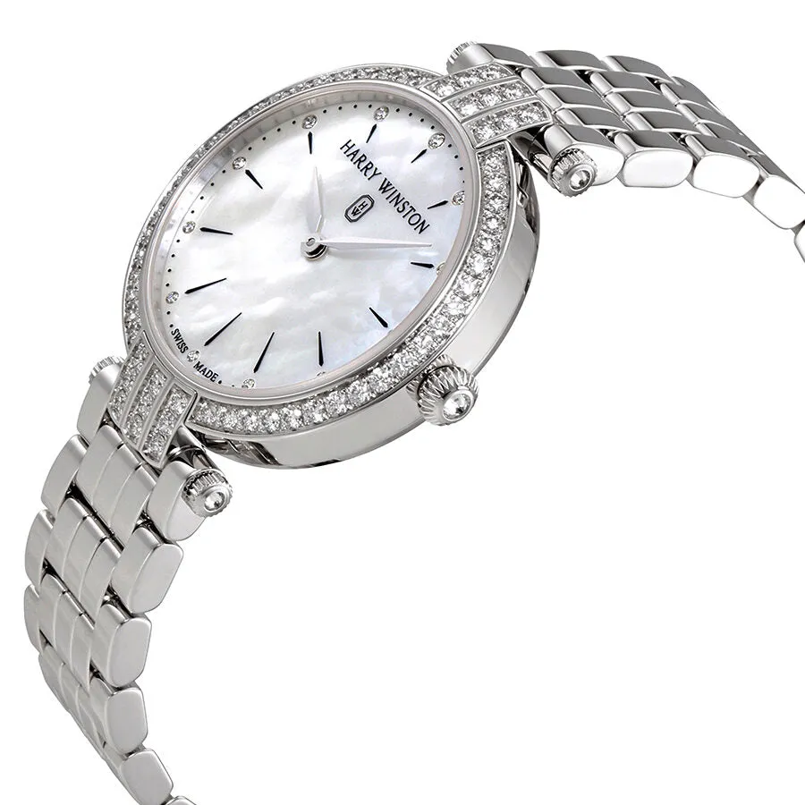 Harry Winston Premier Mother Of Pearl Dial Ladies 18K White Gold Watch PRNQHM31WW003