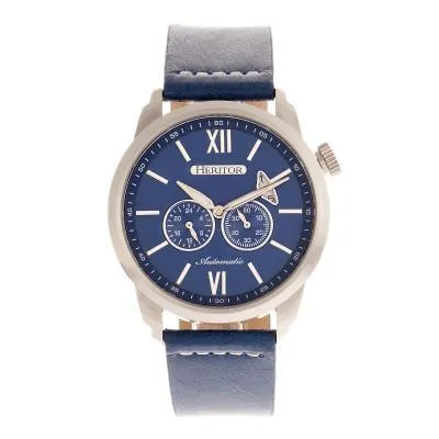 Heritor Automatic Wellington Leather-Band Watch
