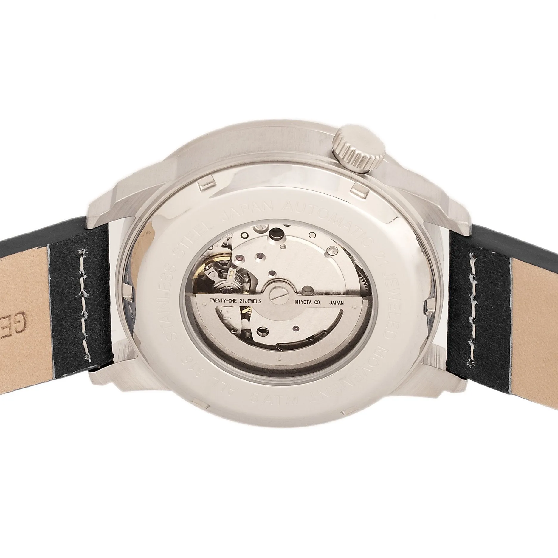 Heritor Automatic Wellington Leather-Band Watch