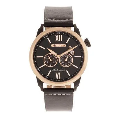 Heritor Automatic Wellington Leather-Band Watch