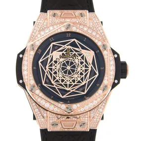 Hublot Big Bang Sang Bleu Automatic Diamond Black Dial Watch 415.OX.1118.VR.1704.MXM17
