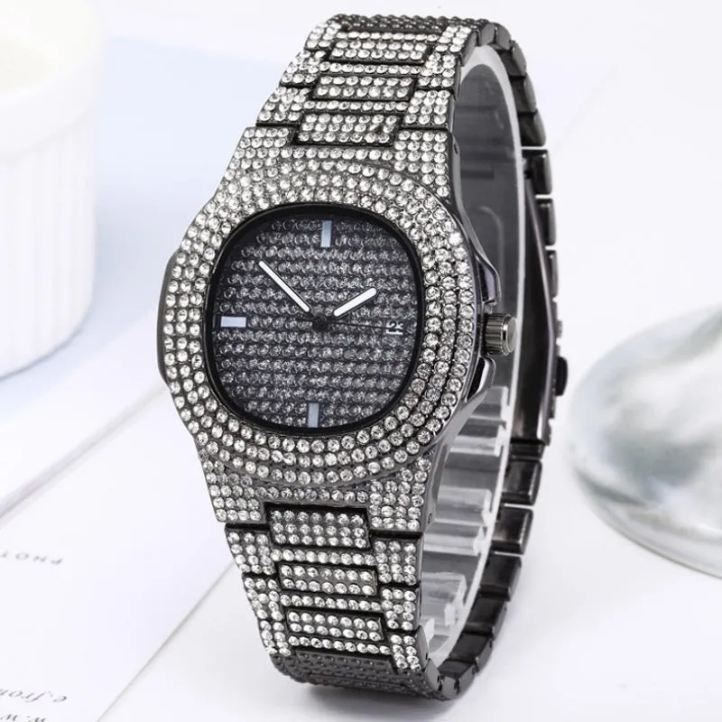Iced Out Diamond Watch Quartz Gold HIP HOP Watches W567321