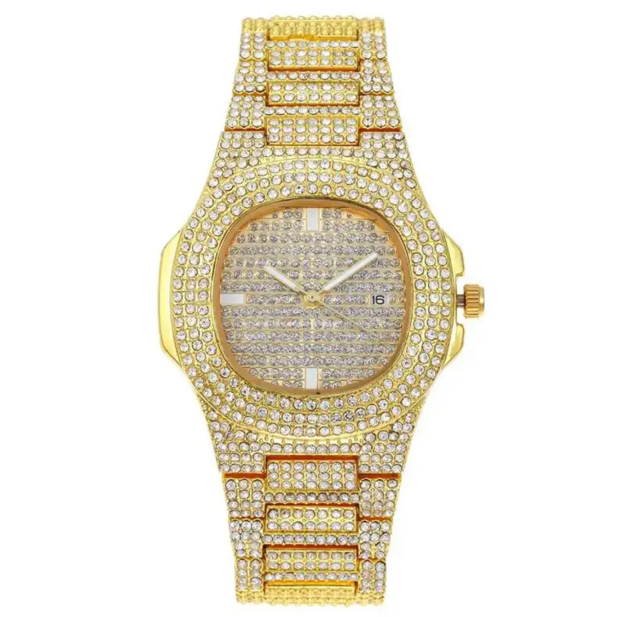 Iced Out Diamond Watch Quartz Gold HIP HOP Watches W567321