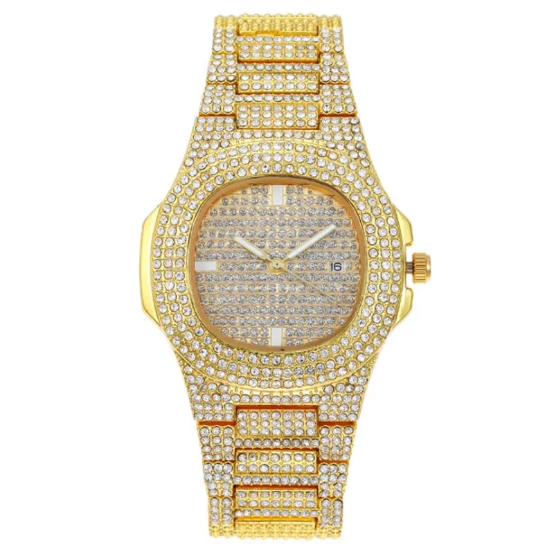 Iced Out Diamond Watch Quartz Gold HIP HOP Watches W567321