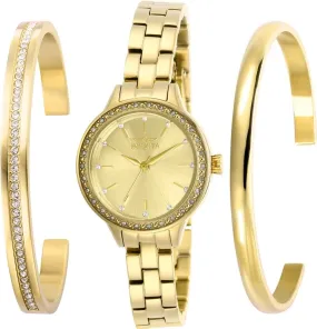Invicta Angel Quartz Crystal Gold Dial Ladies Watch 29310