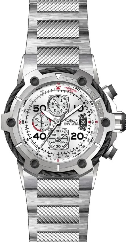 Invicta Bolt Chronograph Silver Dial Stainless Steel Men's Watch 28024