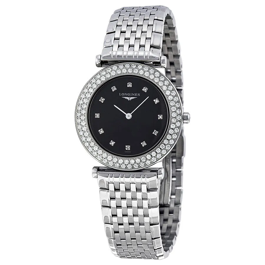 Longines La Grande Classique Black Dial Stainless Steel Ladies Watch L43080576 L4.308.0.57.6