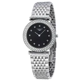 Longines La Grande Classique Black Dial Stainless Steel Ladies Watch L43080576 L4.308.0.57.6