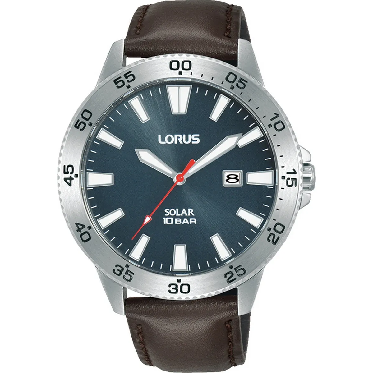 lorus solar gents blue stainless steel strap watch