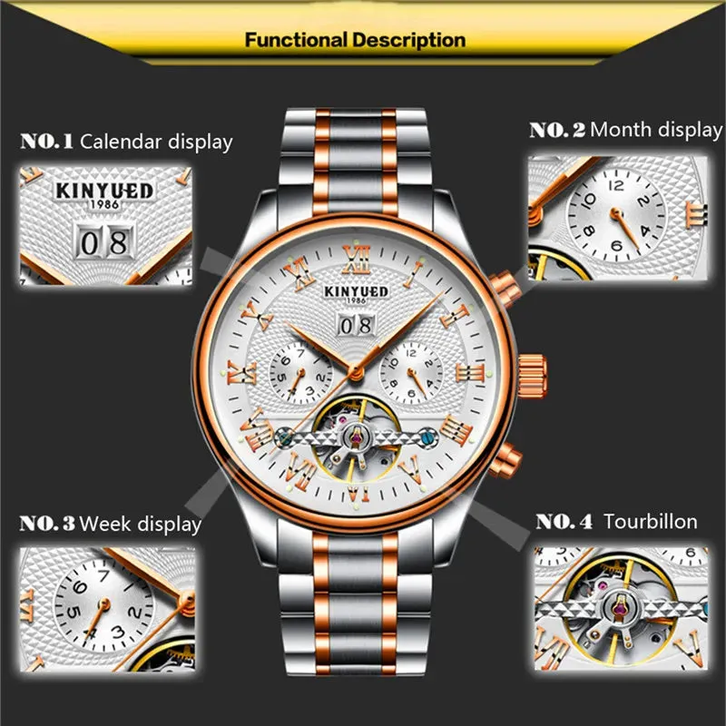 Mens Luxury Tourbillon Watch – Automatic Mechanical Timepiece