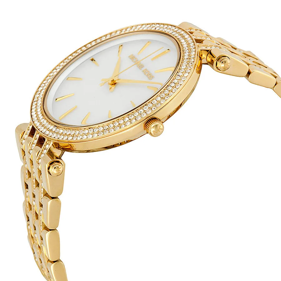 Michael Kors Darci Mother of Pearl Dial Gold Steel Crystal Ladies Watch MK3219