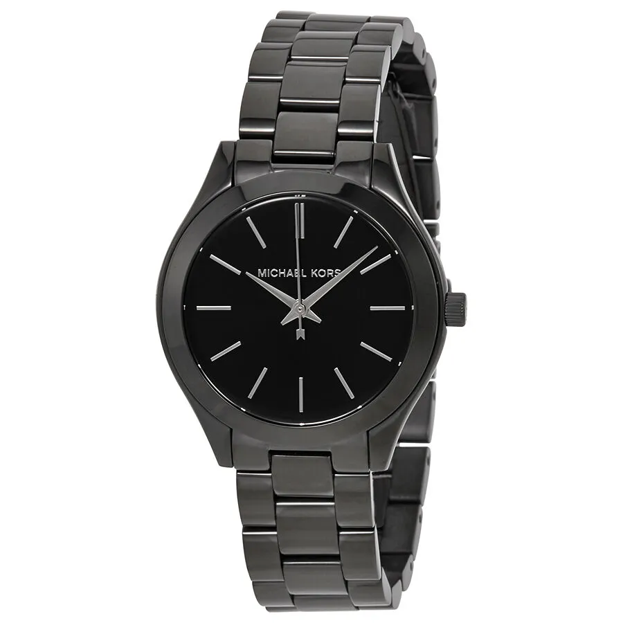 Michael Kors Mini Slim Runway Black Dial Ladies Watch MK3587