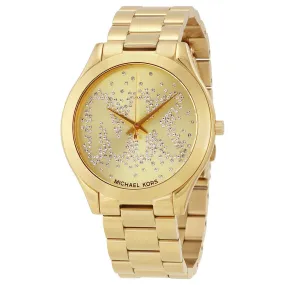 Michael Kors Slim Runway Gold Dial Ladies Watch MK3590