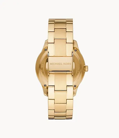 Michael Kors Slim Runway Gold Tone Dial Ladies Dress Watch MK3456