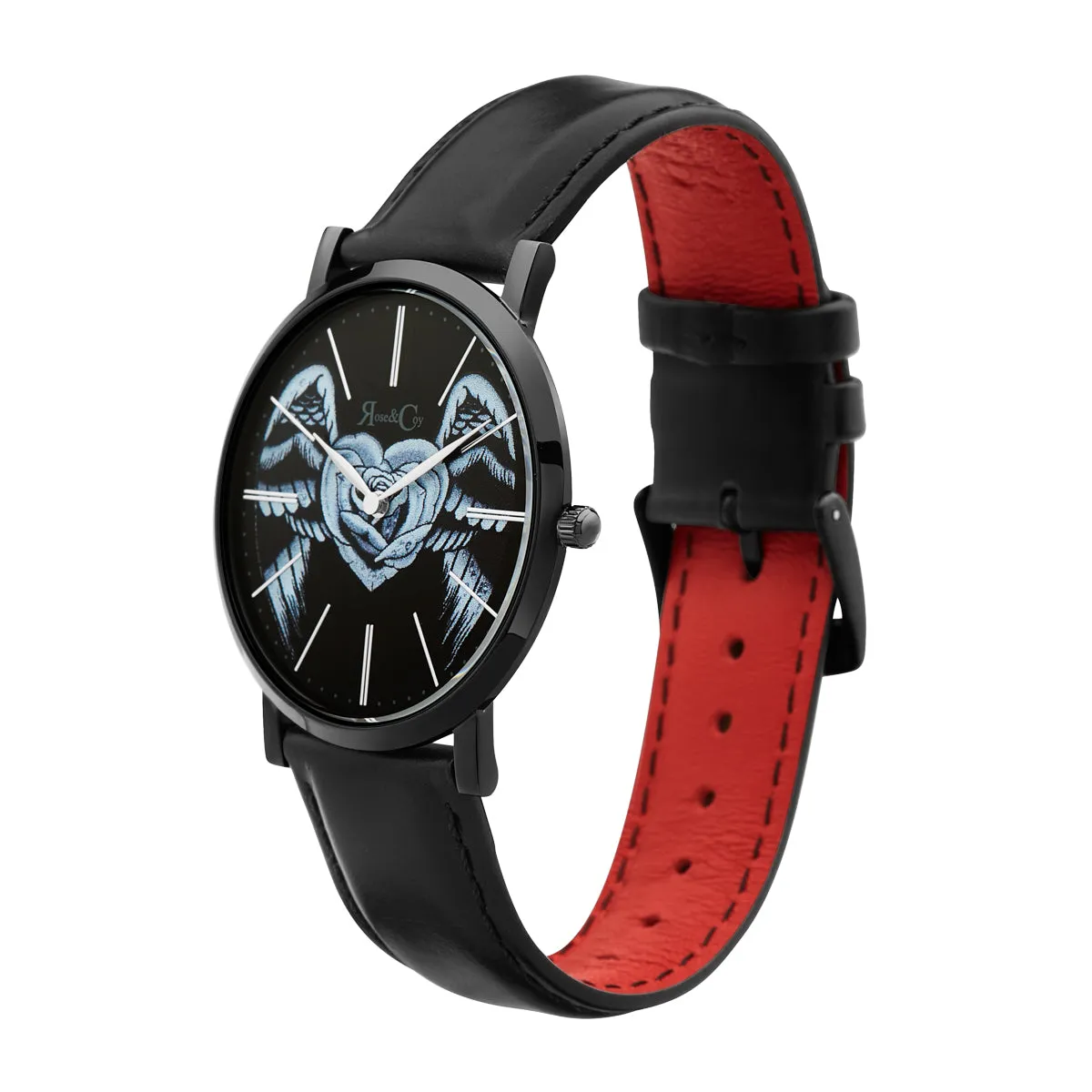 Midnight Winged Rose Heart Ultra Slim 40mm | Black Watch