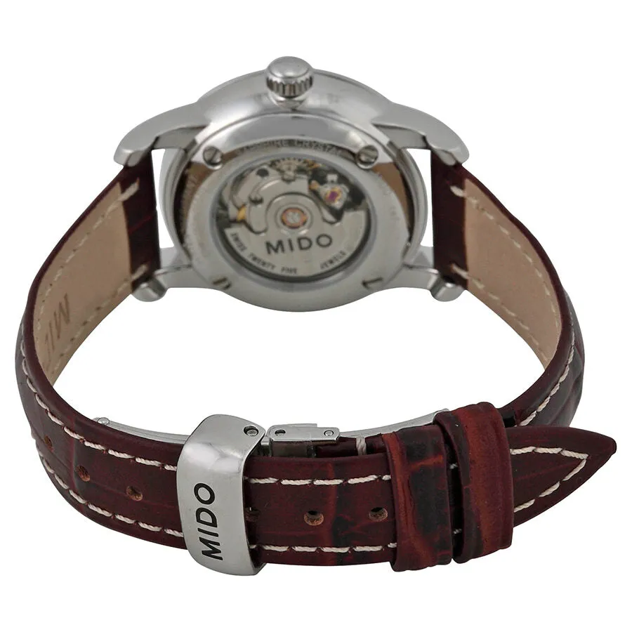 Mido Baroncelli Automatic Black Dial Brown Leather Ladies Watch M76004188 M7600.4.18.8
