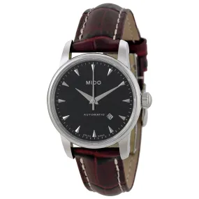 Mido Baroncelli Automatic Black Dial Brown Leather Ladies Watch M76004188 M7600.4.18.8