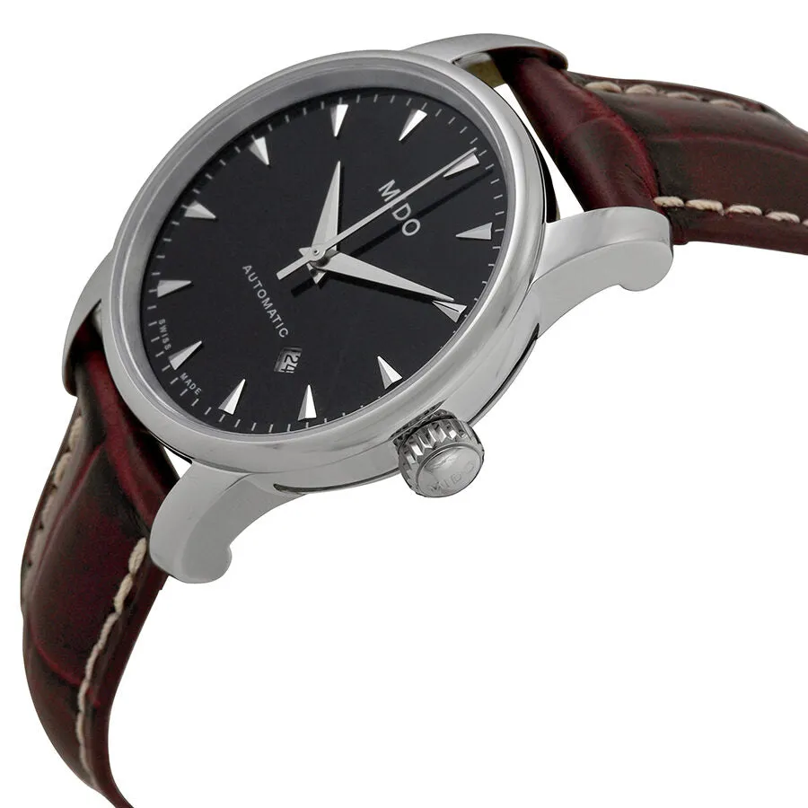 Mido Baroncelli Automatic Black Dial Brown Leather Ladies Watch M76004188 M7600.4.18.8