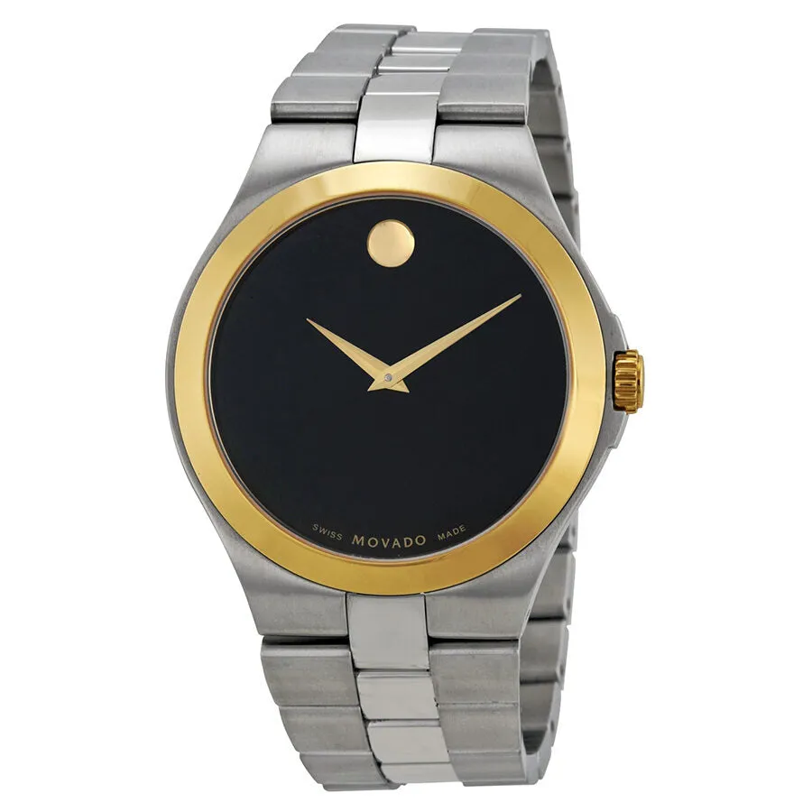 Movado Black Dial Two-tone Stainless Steel Men's Watch 0606557