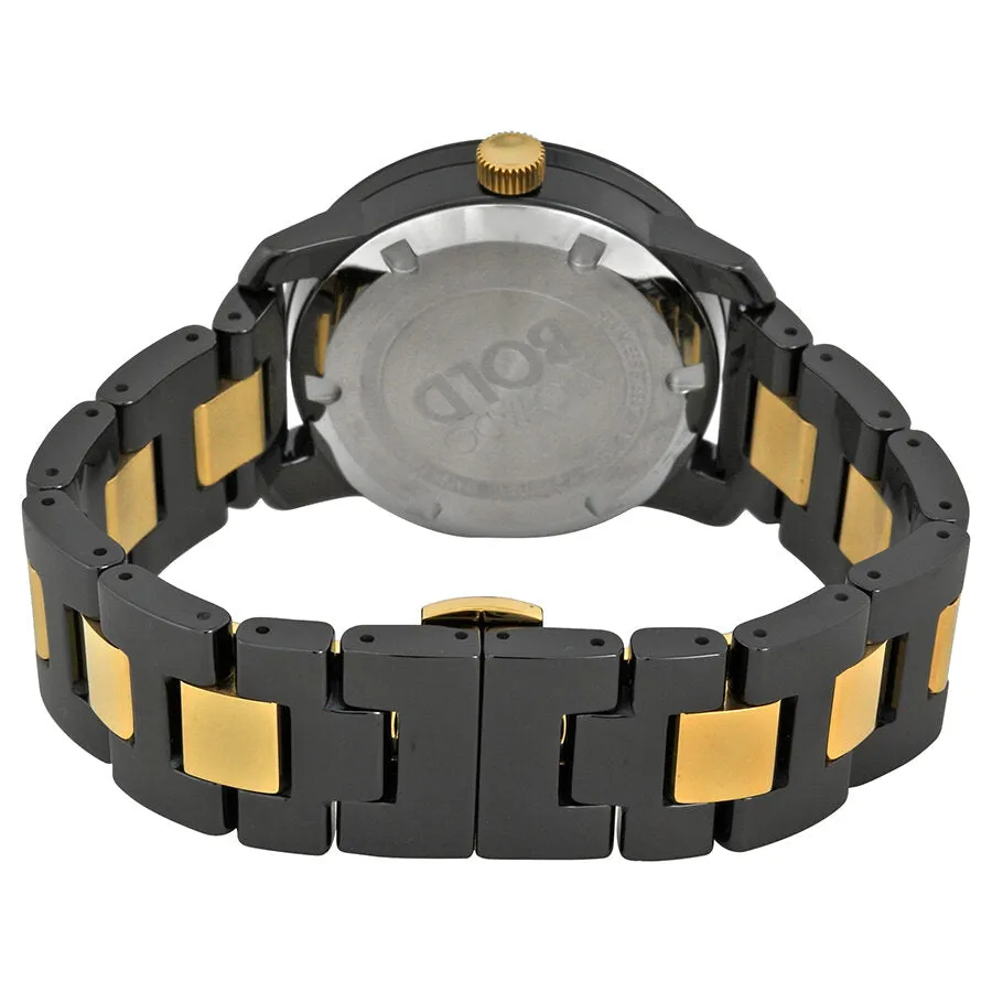 Movado Bold Black Dial Black Ceramic and Yellow Gold Ion-plated Ladies Watch 3600233