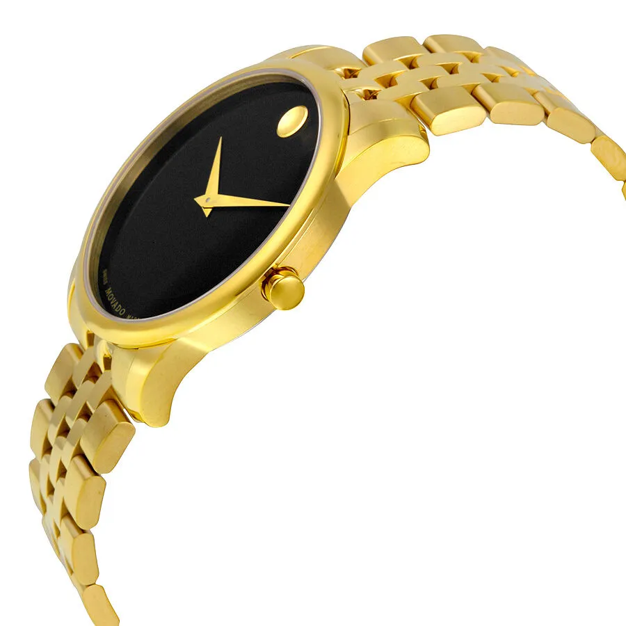 Movado Museum Classic Black Dial Yellow PVD Men's Watch 0606997